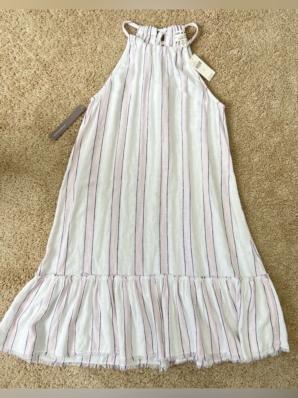 NWT Cloth & Stone Anthropologie Size Small High Neck Linen Blend Dress